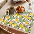 thumbnail image 3 of Summer Flowers Placemats Set of 1, Pink Floral Yellow Lemons Leaves Green Pastoral Non-Slip Place Mats Washable Table Mats for Kitchen Dining Table Decorations Indoor/Outdoor, 3 of 9