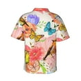 thumbnail image 3 of Uemuo Flowers And Birds Watercolor Printed Regular Fit Short Sleeve Casual Hawaiian Shirt for Men,Aloha shirt,Tropical shirt,Floral print shirt,Vacation Beach shirt-XX-Large, 3 of 9