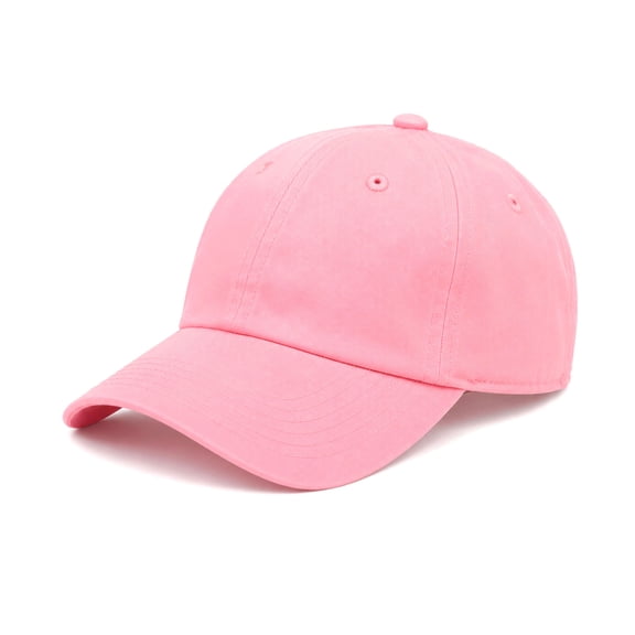 Kids Boy Girl Washed Cotton and Denim UV Protection Adjustable Plain Baseball Cap Hat(2-5 yrs, Light Pink)