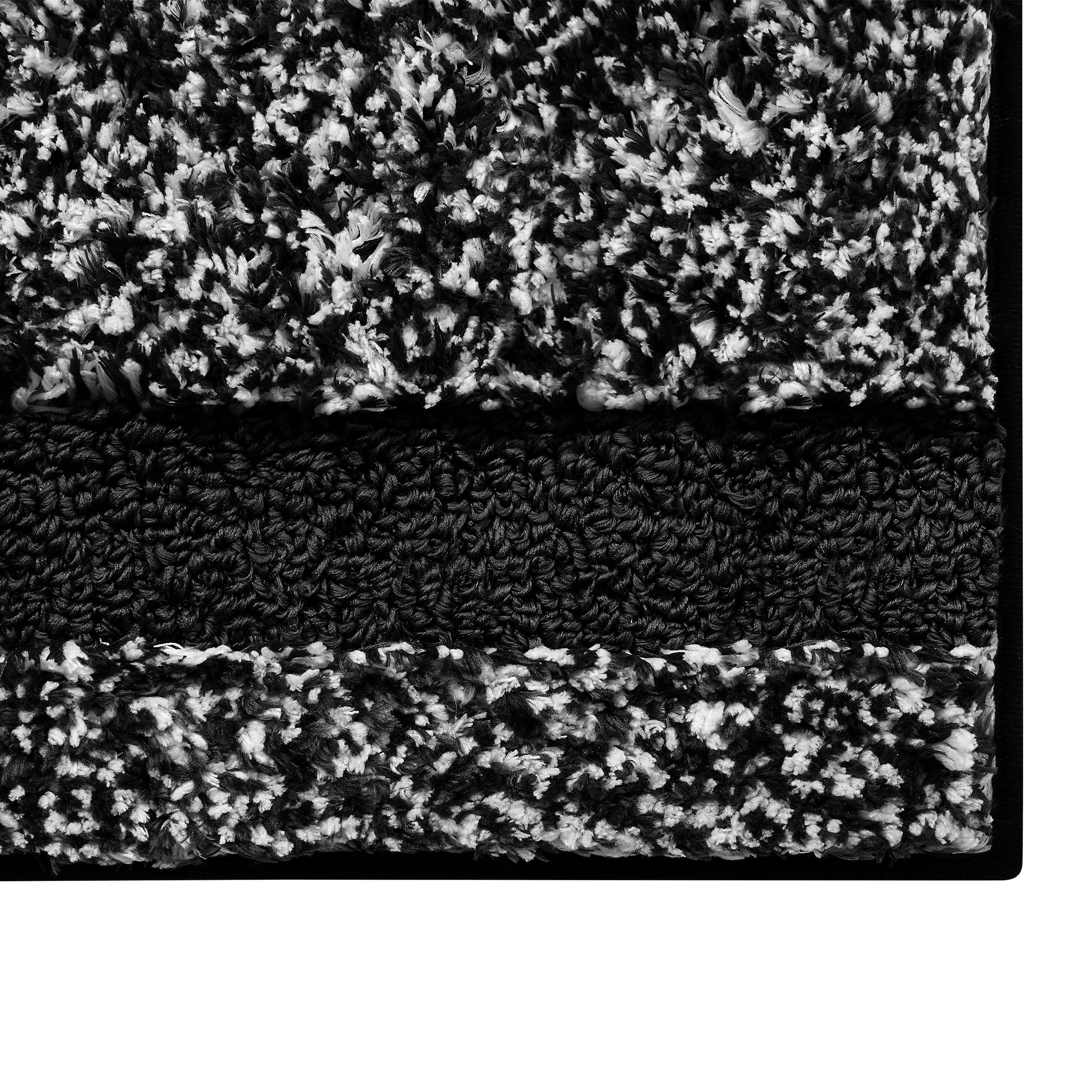 VCNY Home Heathered Hotel Black/White Microfiber Bath Rug Runner, 20" x 60"