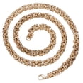 thumbnail image 2 of QQTDFG New Men Jewelry Stainless Steel 6/8mm Silver Gold Round Byzantine Chain Necklace-Gold-8mm wide-20 inch necklace, 2 of 5