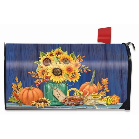 Briarwood Lane Fall Mason Jar Sunflowers Magnetic Mailbox Cover