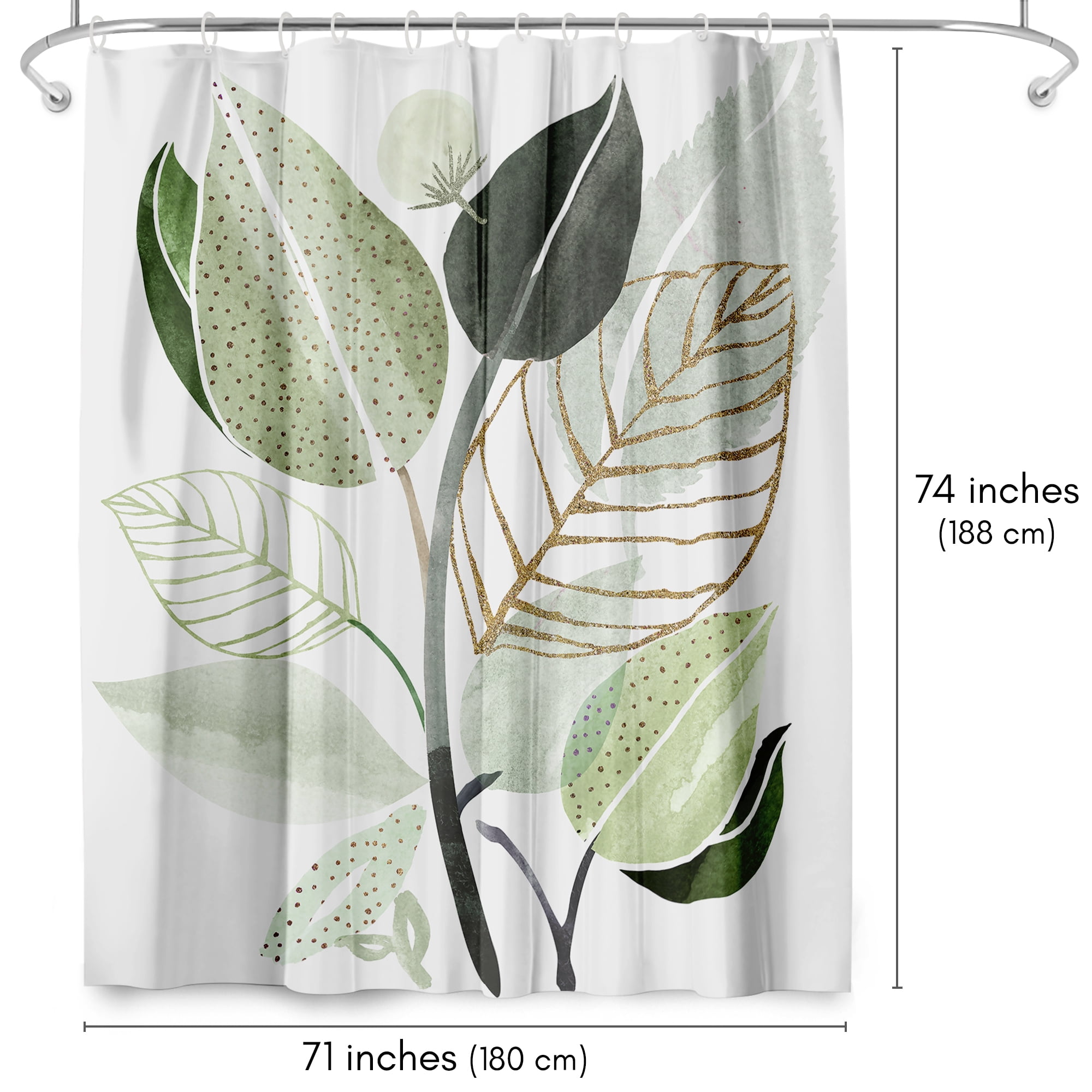 Americanflat 71x74 Forest Bouquet Shower Curtain - 100% Polyester Shower Curtain