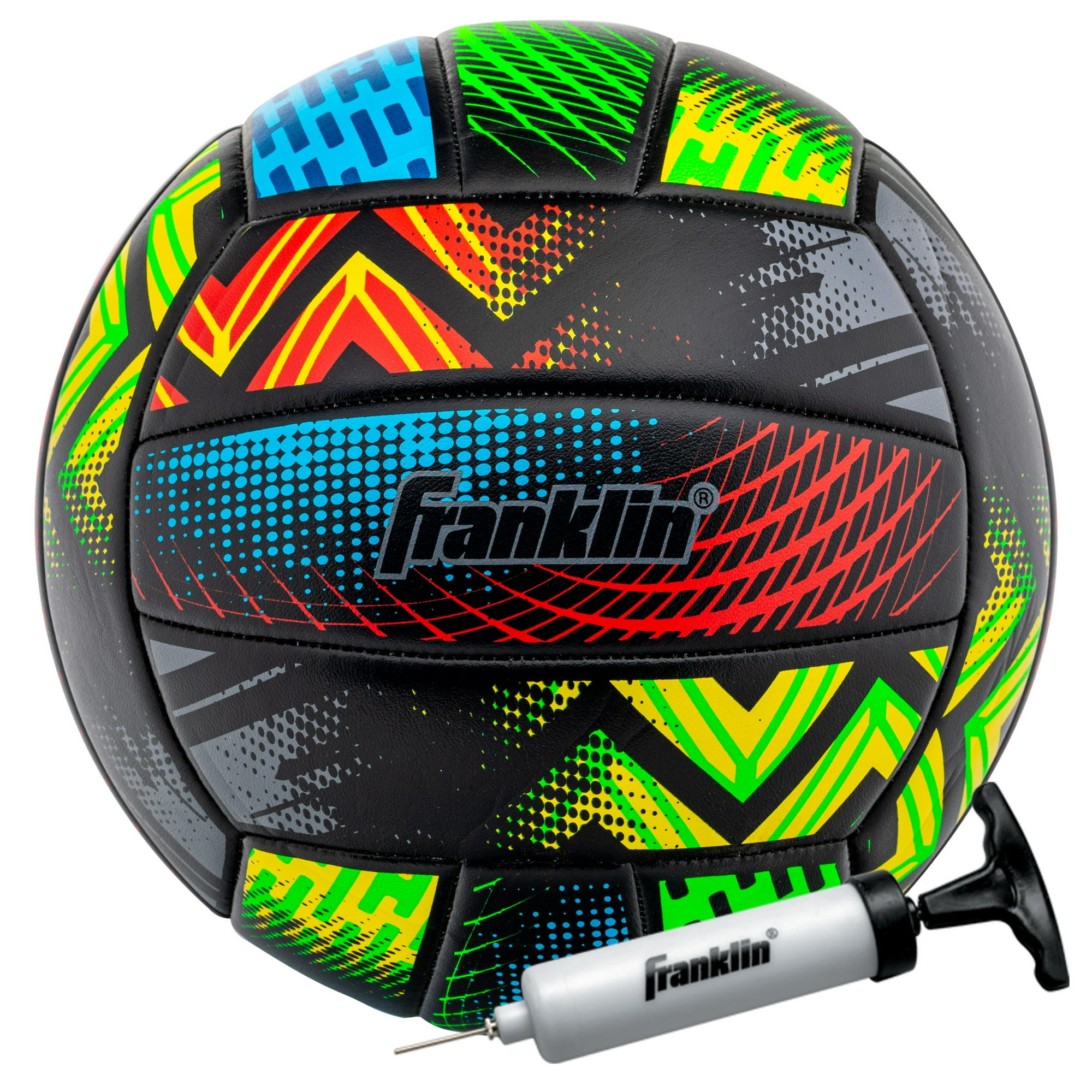 Franklin Sports MYSTIC Volleyball - Outdoor + Beach Volleyball - Backyard and Beach Ball Set - Synthetic Leather Cushioned - Air Pump Included