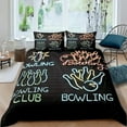 thumbnail image 1 of Maxcorners Ensemble de Literie 3D Boule de Bowling et Épingles Murales Néon, 1 of 5