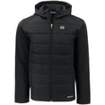 thumbnail image 2 of Men's Cutter & Buck Black Green Bay Packers  Evoke PrimaLoft Hybrid Eco Softshell Recycled Full-Zip Hooded Jacket, 2 of 3
