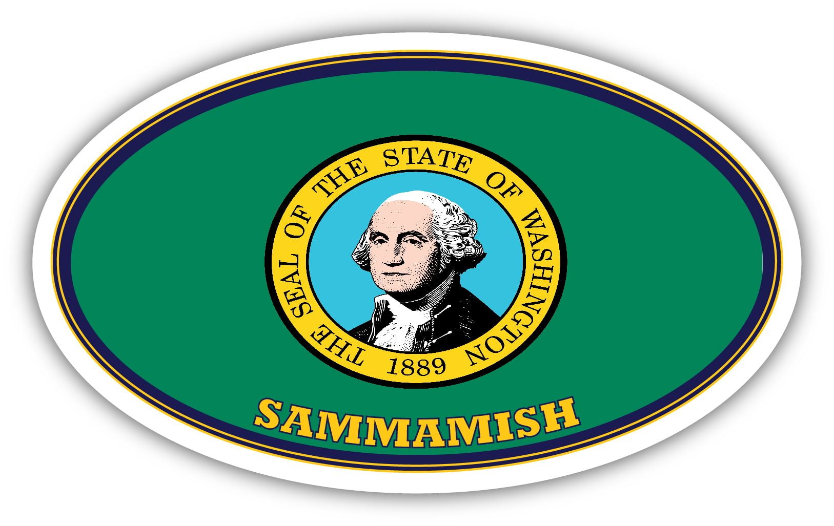 Sammamish City Washington State Flag WA Flag King County Oval State