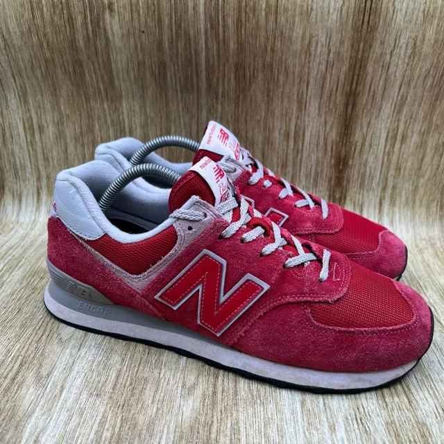 New Balance 574 Men's Size 9.5 D Red Suede Casual Sneakers Shoes ML574ERD