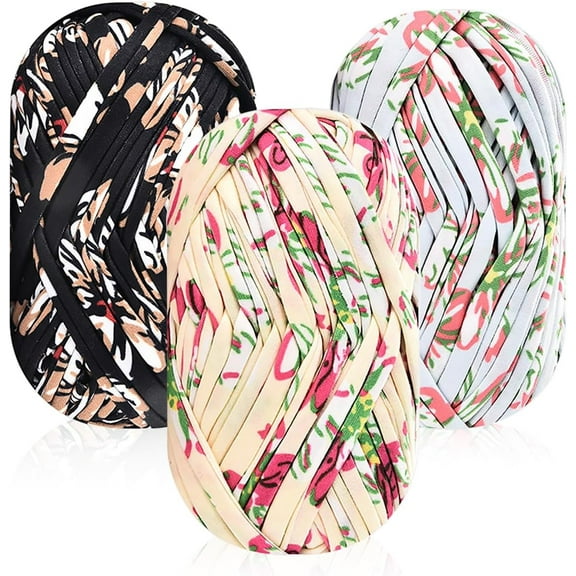 3/ 4 Pack Knitting Yarn Fabric Cloth T-Shirt Yarn Carpet Yarn for DIY Knitted Fabric Art Basket Bag