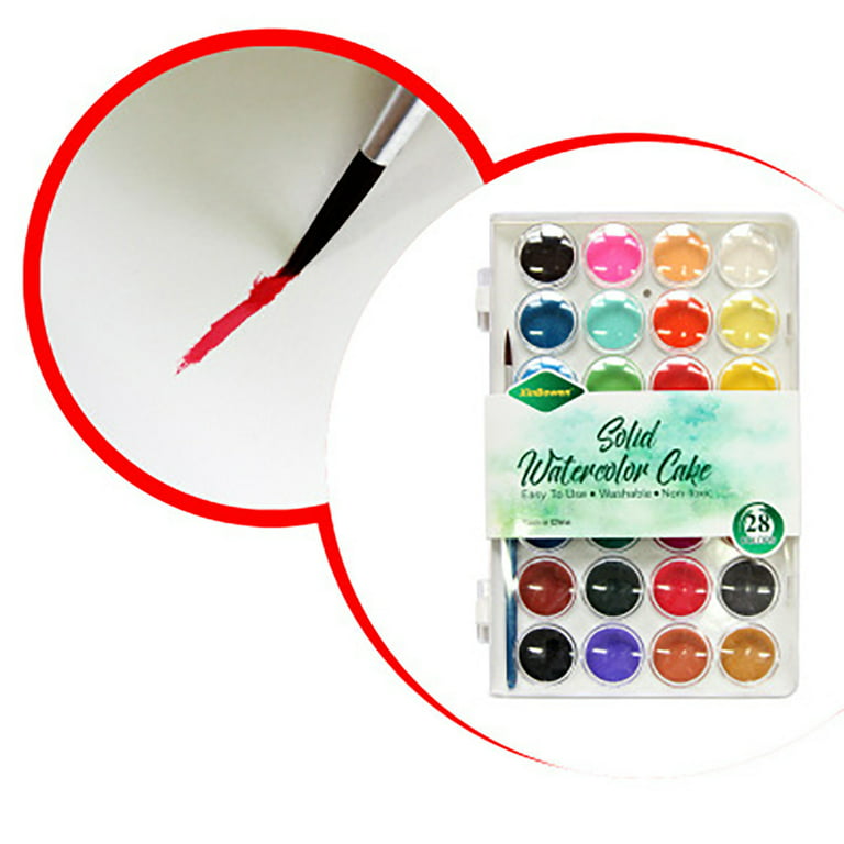 Colorations Washable Watercolor Paint Classroom Value Pack - 28 Sets, BONUS  13 Refills 