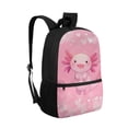 thumbnail image 2 of Uorisanigo Kids Pink Axolotl Backpack for School 5-12 Year, Lightweight Children School Bag Travel or Sports Bags, Fit Preschool Nursery Primary Schoolbag with Padded Straps, 2 of 6