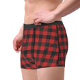 thumbnail image 2 of Disketp Red Black Plaid Men's Boxer Briefs,Soft and Breathable Cotton Underwear with ComfortFlex Waistband, 2 of 7