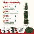 thumbnail image 3 of 7.5ft Pre-Lit Pencil Christmas Tree, 663 Tip Artificial Xmas Tree with 200 Dual-Color LEDs, 10 Lighting Modes, Metal Stand, Green, 3 of 9