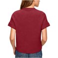 thumbnail image 4 of Ohufall Women's Summer T-shirts Solid Crew Neck Short Sleeve Tees Loose Summer Daily Going Out Tops, 4 of 8
