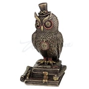 Steampunk Top Hat Owl Standing on Books