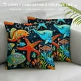 thumbnail image 3 of Life Fitted Sheet Queen,Whale Octopus Crab Tortoise Goldfish Bed Cover,Sea Animal Theme Bedding  for Kids Teens Room Decor,Watercolor Bed Sheets with  Pillowcases, 3 of 5
