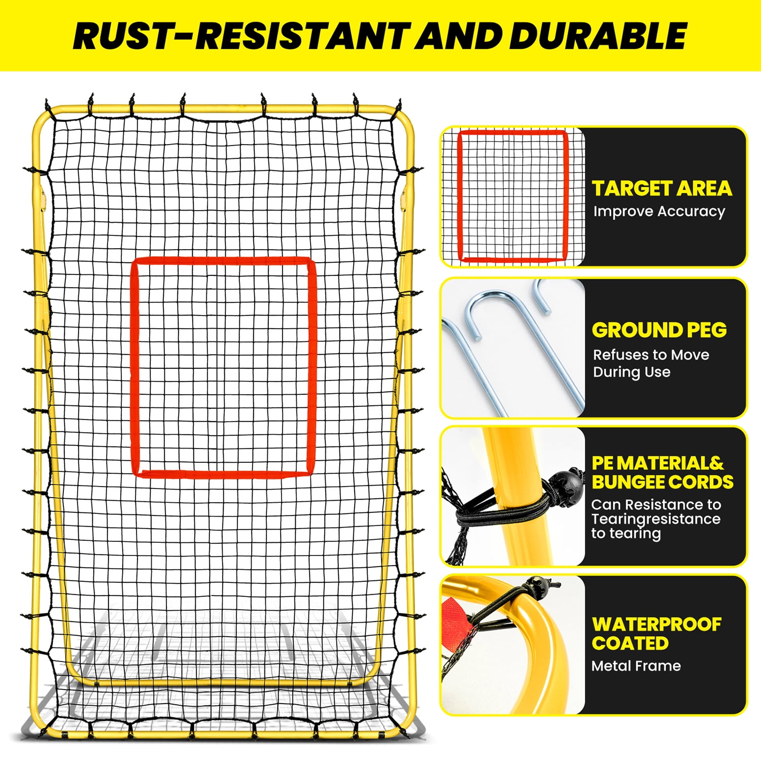 7x4FT Volleyball Rebounder Net,Angle Adjustable Volleyball Training Equipment for Hitting,Blocking,Serving,Setting