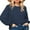 Navy Blue, variant on JuneFish Women Crewneck Sweatshirts Long Sleeve Tops Casual Loose Slit Pullover Fall Tops