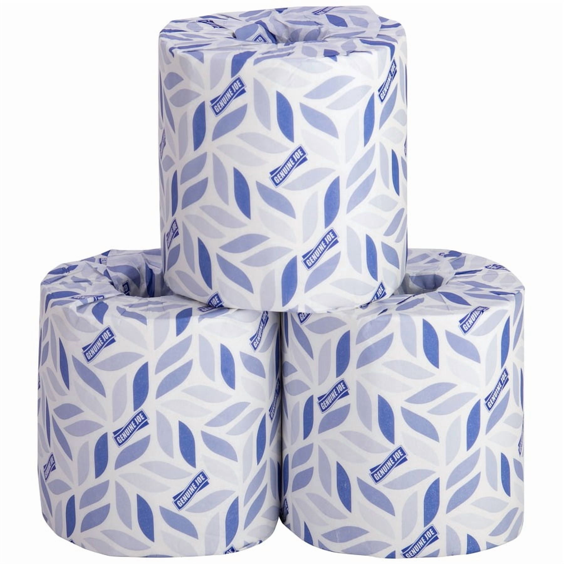 Genuine Joe 2-ply Bath Tissue - 2 Ply - 4.50" X 3" - 500 Sheets/roll - White - Fiber - Perforated, Absorbent, Soft - For Bathroom, Restroom - 96 / Carton