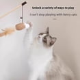 thumbnail image 4 of Cat Pet Toy Teaser Wand Long Rod Wooden Cat Teasing Tool Mouse Bell Kitten Feather Teaser Wand Set, 4 of 10