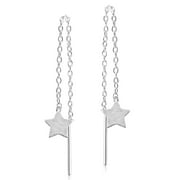 AERAVIDA Trendy Sterling Silver Star Side Through Dangle Earrings