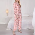 thumbnail image 3 of Picia Cartoon Lobsters 3 Pattern Women’s Long-Sleeve Sleepwear Set - Soft 2-Piece Loungewear with Pockets, Comfy PJs for Relaxing Nights-Medium, 3 of 7
