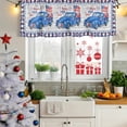 thumbnail image 6 of 2 Pack Valances for Windows, Independence Day Window Valances for Living Room/Bedroom/Bathroom, Patriotic Blue Truck Star Flag Wooden Light Filtering Kitchen Curtain Valance 60"W x18" L, 6 of 9