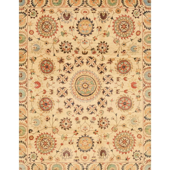 Ahgly Company Indoor Rectangle Abstract Orange Abstract Area Rugs, 5' x 8'