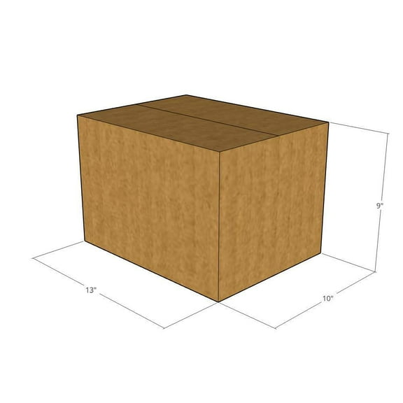 13x10x9 Kraft Brown Corrugated Shipping Boxes, 32 ECT Single-Wall, Qty 50