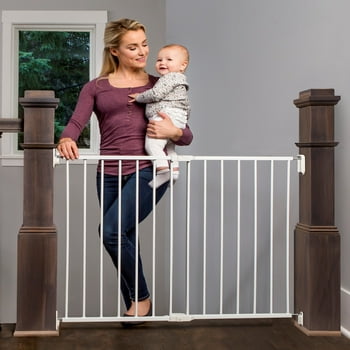 Regalo Extra Wide 2-in-1 Stairway and Hallway Baby Safety Gate with ing Kit, Age Group 6 to 24 Months