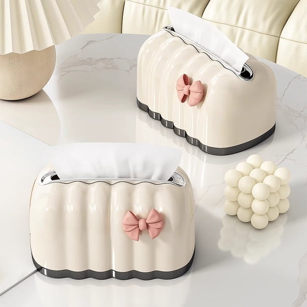 Funda de Plástico para Caja de Pañuelos - Soporte Decorativo Cuadrado para Caja, Blanco MNFD