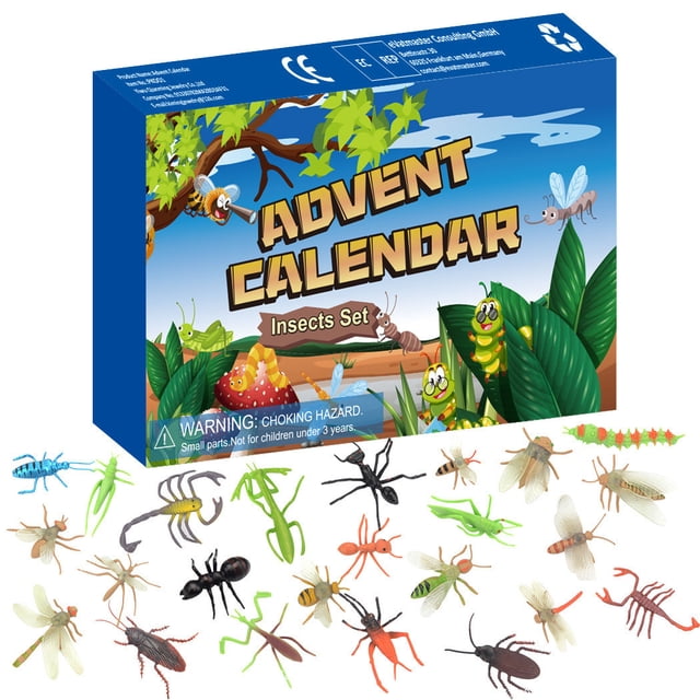 Danhjin Animal Countdown Christmas Insect Set Gift Christmas Advent 24 Days Digital Countdown Children's Gift Christmas Decorations