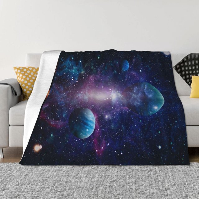 Fotbe Planets Stars And Galaxies1 Manta de Franela con Estampado, Manta Ultrasuave para Cama, Sofá, Auto, Hipoalergénica y Antibolitas-50"x40"