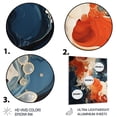 thumbnail image 3 of Designart "Blue and orange liquid ink waves VI In Blue and Orange"Abstract Metal Wall Art Blue Modern Office Room Wall Art, 3 of 6