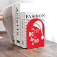 thumbnail image 6 of Zufioo Saying Ho Ho Ho Print Wooden Bookends, Metal Bookshelf Non-slip Bookends, Home Furnishings Suitable for Bookcases Offices, 6 of 8