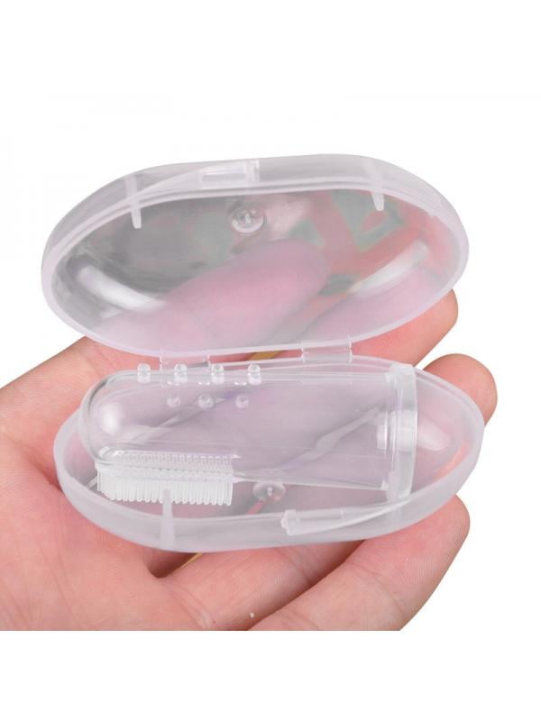 Catlerio Soft Silicone Finger Toothbrush Gum/Tongue Massage Brush Clean Teeth with Box