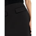 thumbnail image 4 of Scoop Women's Twill Ponte Knit Mini Skirt with Faux Flap Pockets, Sizes 0-20, 4 of 5