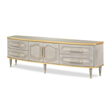 Michael Amini St. Charles Media Cabinet - Dove Gray