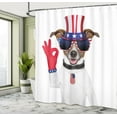 thumbnail image 5 of Ambesonne 4th of July Shower Curtain, Jack Russell Dog, 69"Wx84"L, Multicolor, 5 of 5
