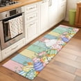 thumbnail image 2 of 2'x6' Rug Runners for Hallways Kitchen, Easter Non Slip Entryway Beside Floor Carpet Runner, Spring Rabbit Ears Foot Eggs Floral Wooden Grain Laundry Room Bedroom Throw Rugs Mat for Family Pet, 2 of 8