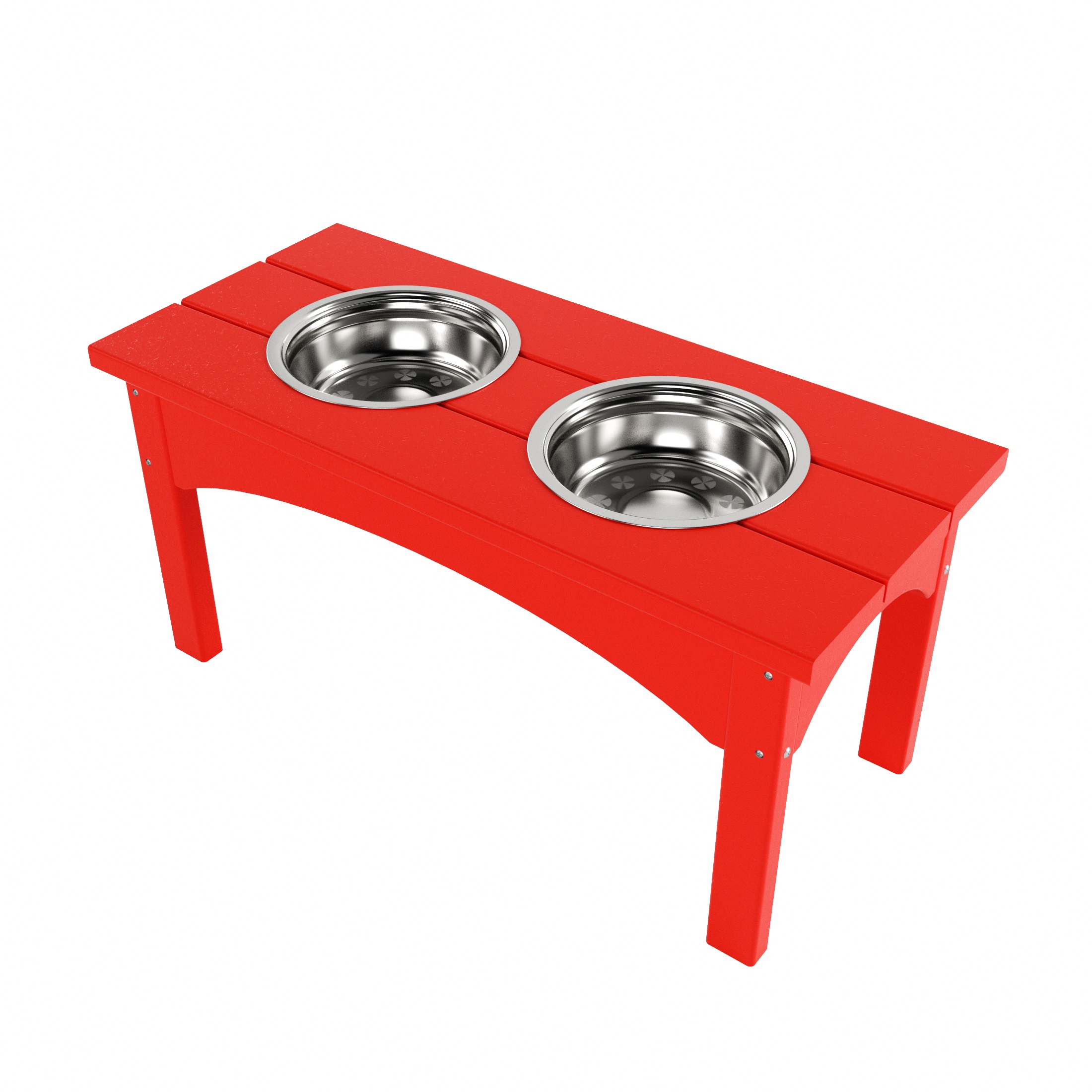 WestinTrends Elevated Modern Pet Stand Feeder for Cats & Dogs Puppy, Removable stainless steel bowls, UV and Weather Resistant