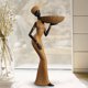 thumbnail image 1 of Estatua de señora Tribal africana, adorno de resina hecho a mano, patrón de tejido Retro, decoración marrón para el hogar y la Oficina, multiusos Estilo D Macarena estatua del pensador, 1 of 8