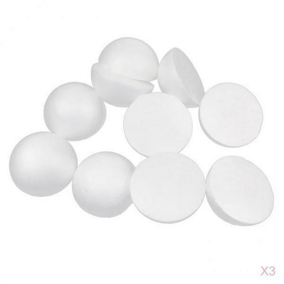 Yunhgft 30Pcs Half Balls Crafts Foam for Modeling,Xmas Arts Crafts Smooth Polystyrene,