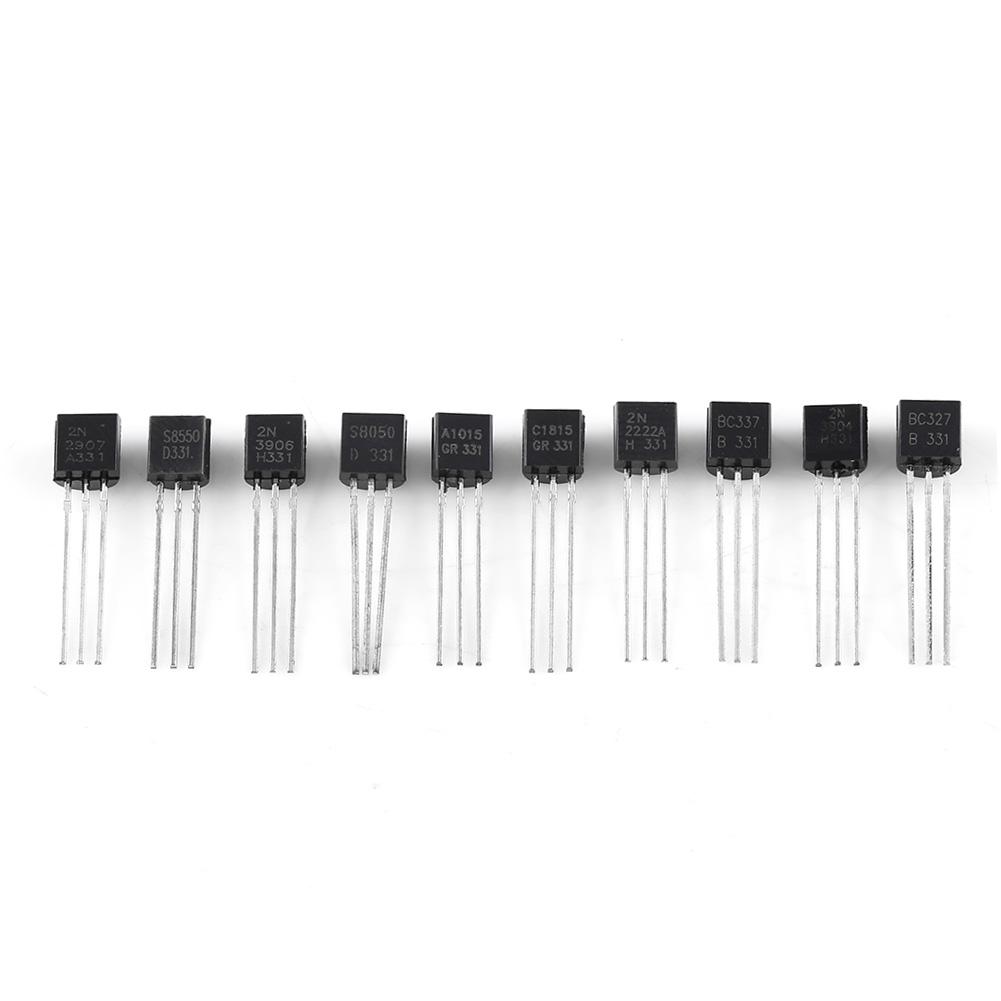 Tebru 200pcs 10 Values Silicon Transistors Assortment BC337, BC327 ...