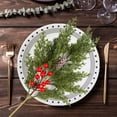 thumbnail image 2 of Qocolhg Christmas Decorations Outdoor Indoor, 1Pcs 19.6Inch Snowy Faux Cedar Branches Frosted Artificial Cedar Picks And Sprays Cedar Twigs Stems Christmas Stems Green Artificial Cedar Sprigs, 2 of 6