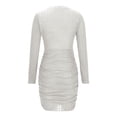 thumbnail image 5 of BangWanChi White Dress Women Women's Sexy Solid Long Sleeve Buttocks Dresses, 5 of 6