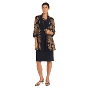 R&M Richards Women's Two-Piece Printed Jacket and Dress Set - Petite