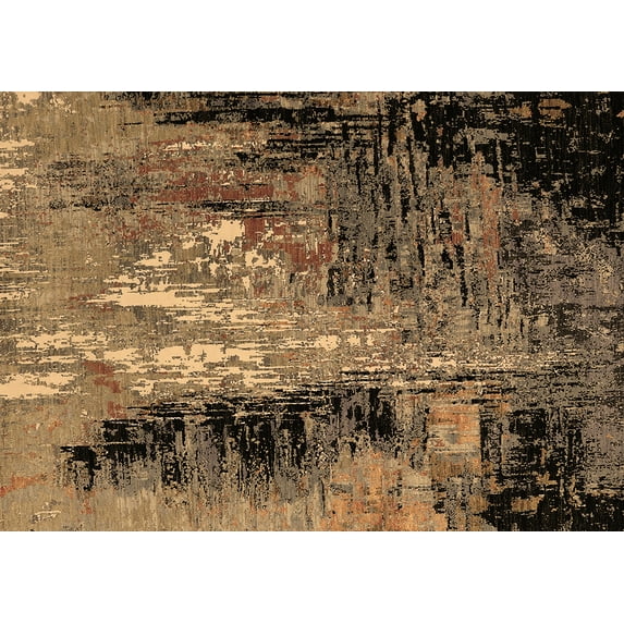 Ahgly Company Indoor Rectangle Oriental Brown Industrial Area Rugs, 2' x 5'