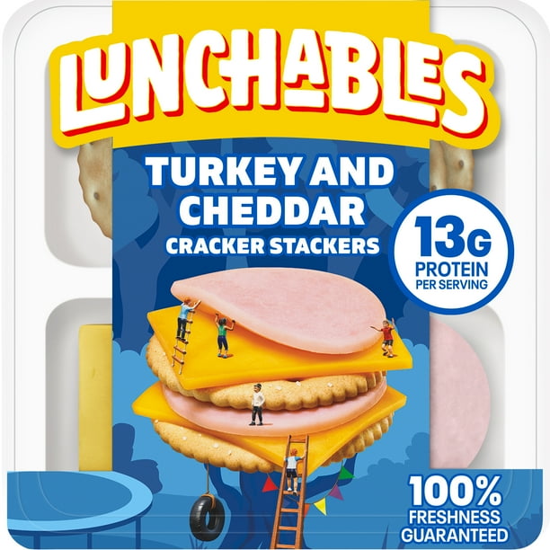 Lunchables Turkey & Cheddar Cheese with Crackers Kids Lunch Snack, 3.2