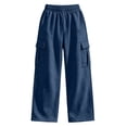thumbnail image 7 of Women's Elastic Waist Straight Leg Cargo Sweatpants, Ghalytn Multi-Pocket Casual Streetwear Pants, 7 of 7